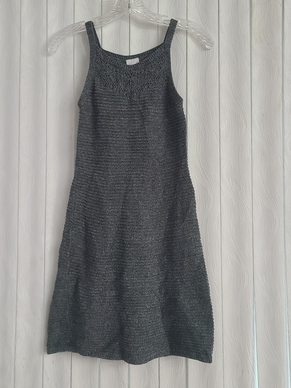Abercrombie Kids Girl Sz 11/12 Charcoal Gray Knit Sleeveless Stretchy Dress
